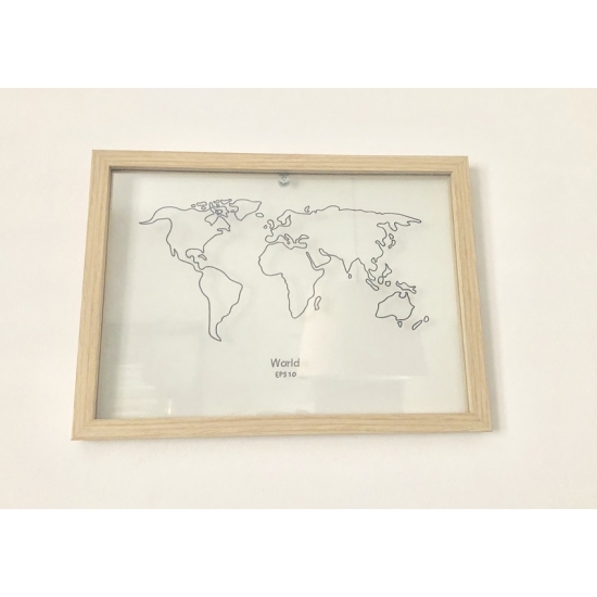 Obrazek, Mapa Świata, Na Szkle, Skandynawski Styl
